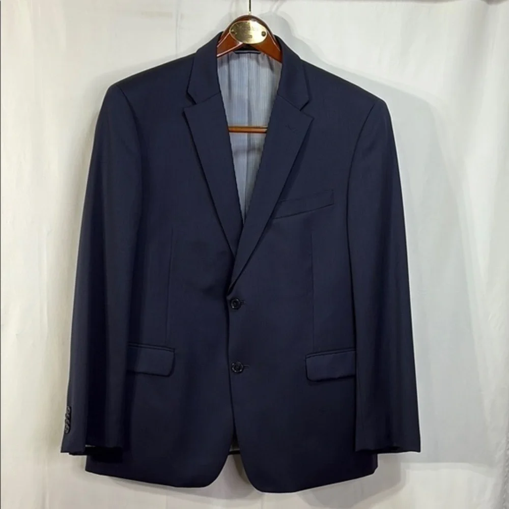 🏕️ Tommy Hilfiger navy wool Sport Coat with faint stripe